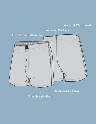 AEO Men's Snoopy Satin Pocket Boxer Short