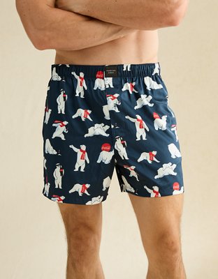 Трусы-боксеры AEO Cola для мужчин, с карманом, атлас — American Eagle, цвет: Тёмно-синий — фото 1