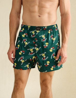 AEO Men's Grinch Satin Pocket Boxer Short