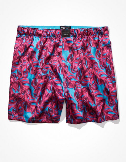 Мужские брюки American Eagle AEO Laser Palms Satin Pocket Boxer Short