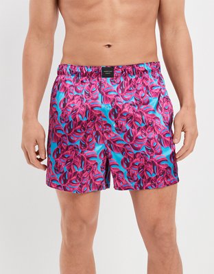 Мужские брюки American Eagle AEO Laser Palms Satin Pocket Boxer Short — фото 2
