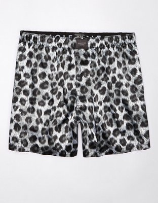 AEO Snow Leopard Satin Pocket Boxer Short