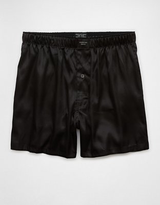 AEO Mens Solid Satin Pocket Boxer Short