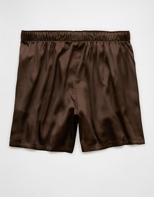 AEO Men's Solid Satin Pocket Boxer Short