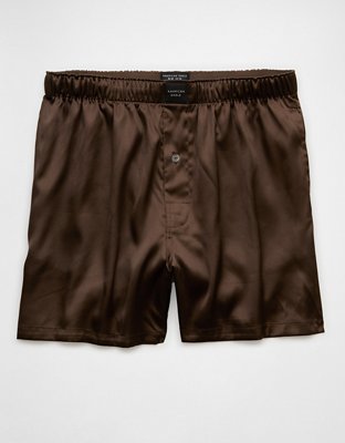 AEO Men's Solid Satin Pocket Boxer Short
