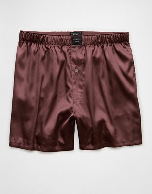 AEO Men's Solid Satin Pocket Boxer Short