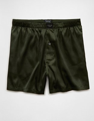 AEO Mens Solid Satin Pocket Boxer Short