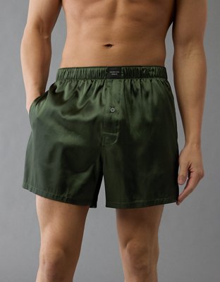 AEO Men's Solid Satin Pocket Boxer Short