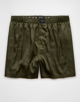 AEO Men's Solid Satin Pocket Boxer Short