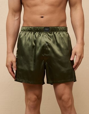 AEO Mens Solid Satin Pocket Boxer Short