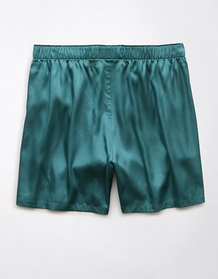 AEO Short Bóxer de Satén de Color Liso con Bolsillo para Hombre
