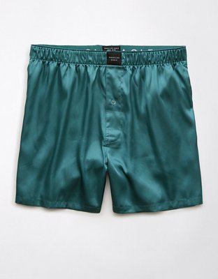 AEO Mens Solid Satin Pocket Boxer Short