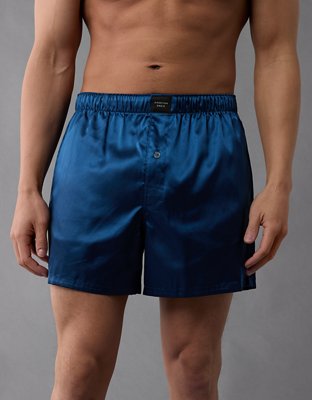 AEO Mens Solid Satin Pocket Boxer Short