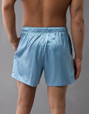 AEO Men's Solid Satin Pocket Boxer Short