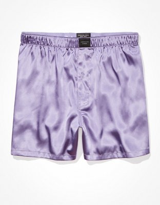 AEO Men's Solid Satin Pocket Boxer Short