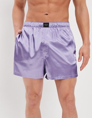 AEO Men's Solid Satin Pocket Boxer Short