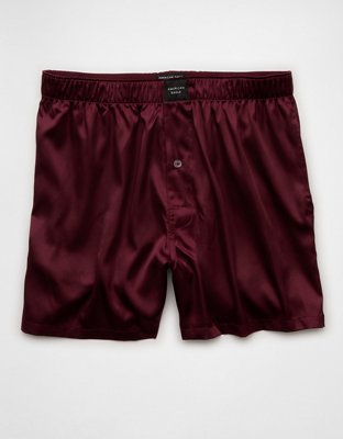 AEO Men's Solid Satin Pocket Boxer Short