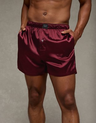 AEO Men's Solid Satin Pocket Boxer Short