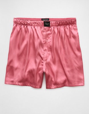 AEO Mens Solid Satin Pocket Boxer Short