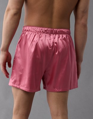 AEO Mens Solid Satin Pocket Boxer Short