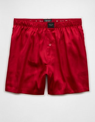 AEO Mens Solid Satin Pocket Boxer Short