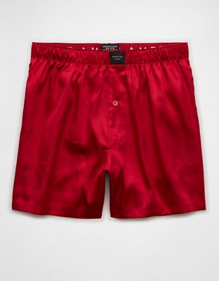 AEO Men's Solid Satin Pocket Boxer Short