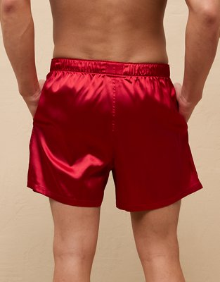 AEO Mens Solid Satin Pocket Boxer Short