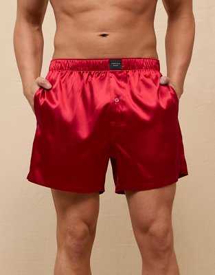 AEO Mens Solid Satin Pocket Boxer Short