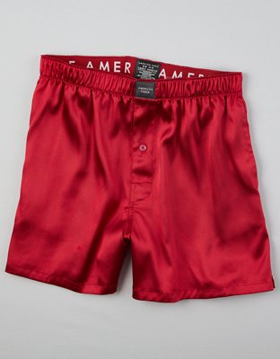 AEO Men's Solid Satin Pocket Boxer Short