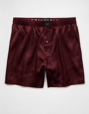 AEO Men's Solid Satin Pocket Boxer Short