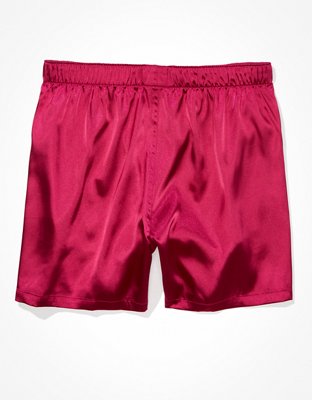 AEO Men's Solid Satin Pocket Boxer Short