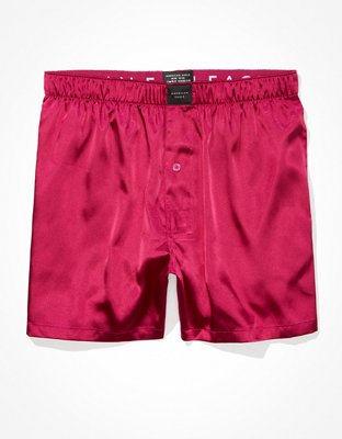 AEO Men's Solid Satin Pocket Boxer Short