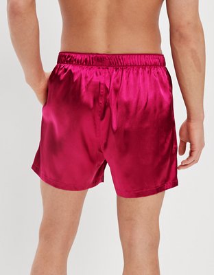 AEO Men's Solid Satin Pocket Boxer Short