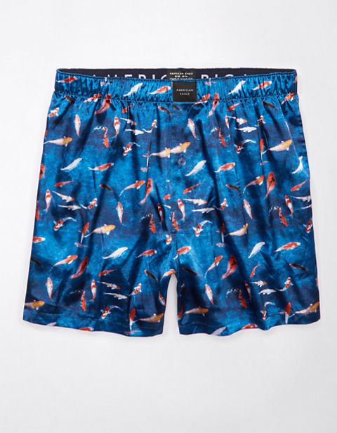 Мужские брюки American Eagle AEO Koi Fish Satin Pocket Boxer Short