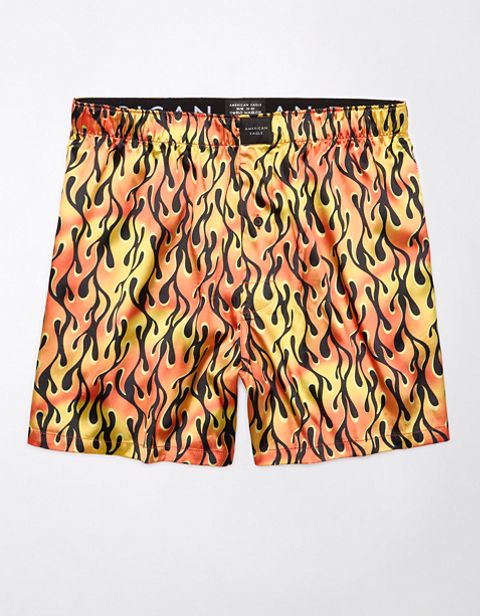 Мужские брюки American Eagle AEO Flames Satin Pocket Boxer Short