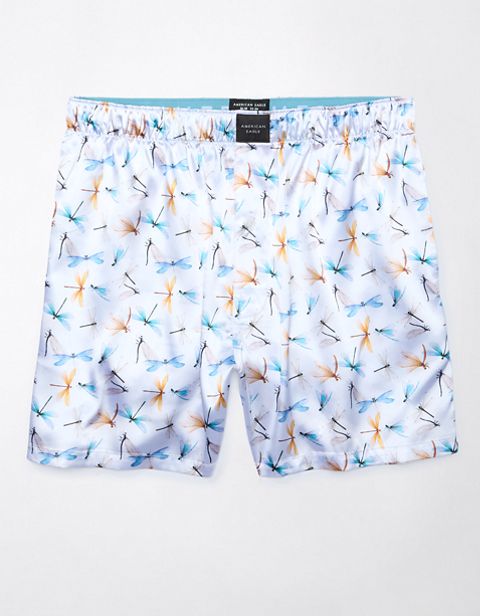 Мужские брюки American Eagle AEO Dragonflies Satin Pocket Boxer Short