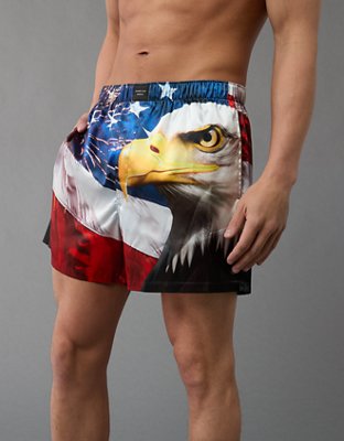 AEO Men's Eagle Flag Satin Pocket Boxer Short