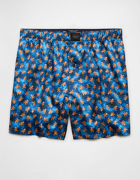 Мужские брюки American Eagle AEO Winter Branches Satin Pocket Boxer Short
