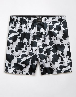 AEO Cow Print Satin Pocket Boxer Short