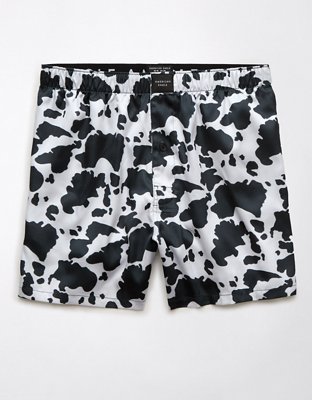 AEO Cow Print Satin Pocket Boxer Short