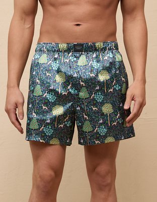 AEO Mens Fields Tapestry Satin Pocket Boxer Short