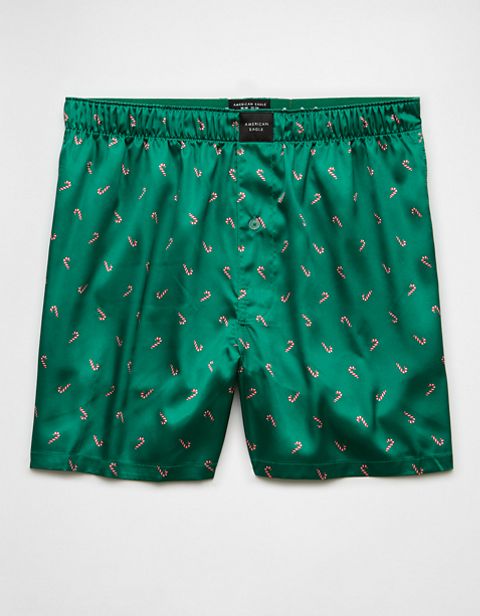 Мужские брюки American Eagle AEO Mini Candy Canes Satin Pocket Boxer Short