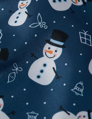 AEO Short Bóxer de Satén Festivo con Bolsillo de Muñeco de Nieve