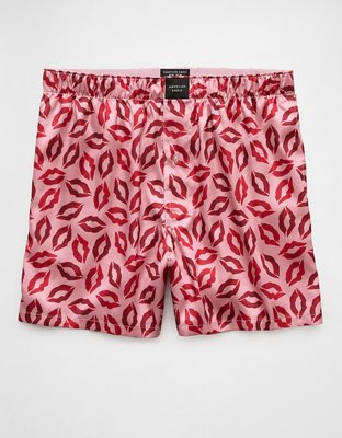 AEO Men's Valentine's Day Kisses Satin Pocket Boxer Short