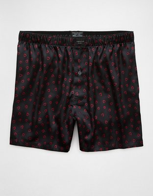 AEO Mens Valentines Day Hearts Satin Pocket Boxer Short