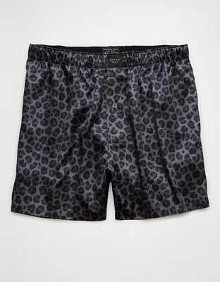 AEO Mens Leopard Satin Pocket Boxer Short
