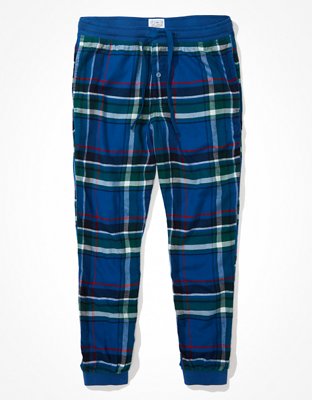 Пижамные брюки AE Plaid для мужчин, фланель — American Eagle — фото 3