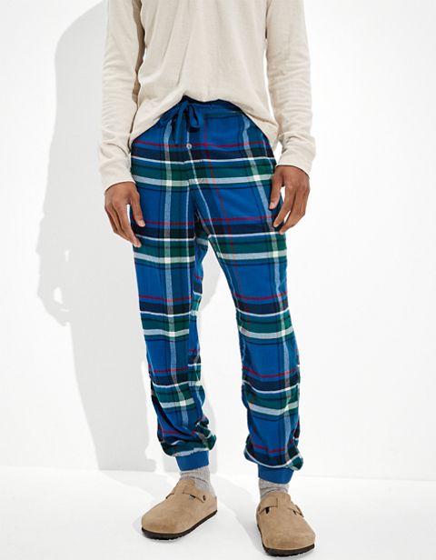 Пижамные брюки AE Plaid для мужчин, фланель — American Eagle