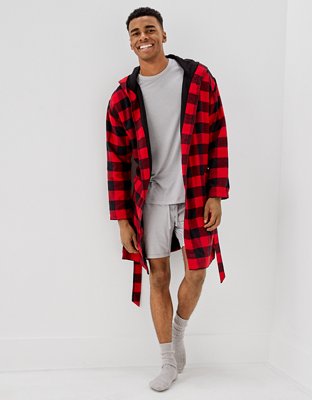 Халат AE Plaid для мужчин, фланель — American Eagle — фото 2