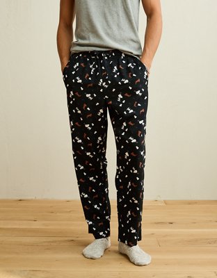 Пижамные брюки AEO Snoopy Halloween для мужчин, фланель — American Eagle, цвет: Чёрный — фото 6
